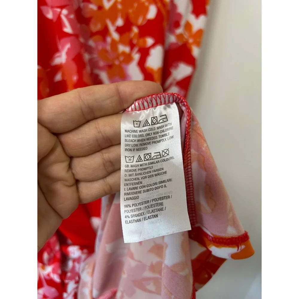 Susan Graver Floral Maxi Dress Womens XL Red Sleeveless Excellent Stretch Knit